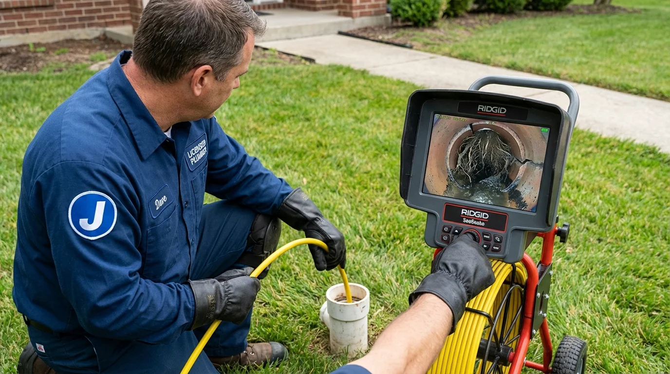 Sewer camera inspection being performed by Johns Plumbing LLC in Ankeny